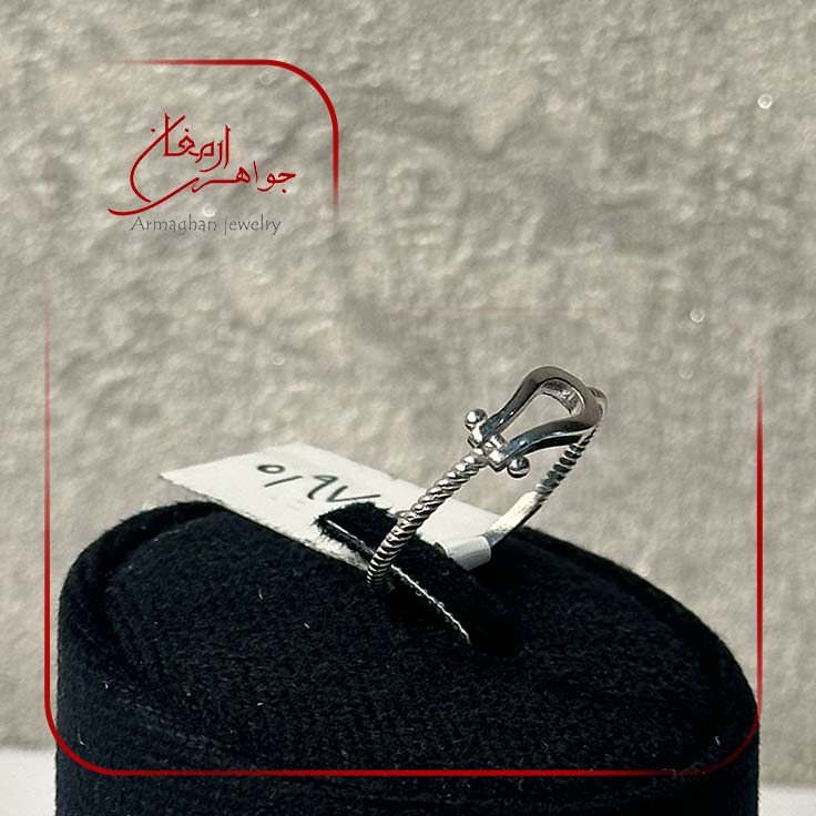 118-نقره-لنگر انگشتر نقره مینیمال - تصویر 1