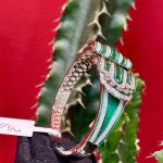 سرویس نقره یاقوت سبز طرح اشک - تصویر 2