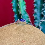 گردنبند نقره چهار گل یاقوت کبود - تصویر 2