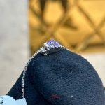 گردنبند نقره چهار گل بنفش صورتی - تصویر 2